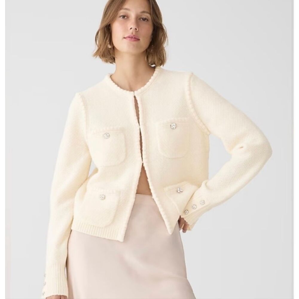 J. Crew Odette sweater lady jacket with jewel buttons
